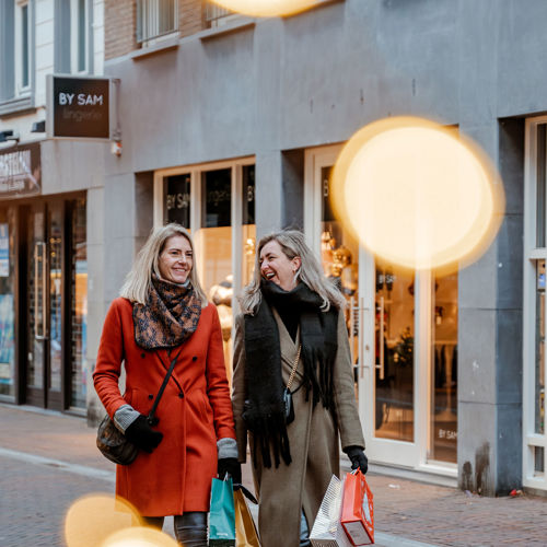 2 winkelende dames in de winterperiode